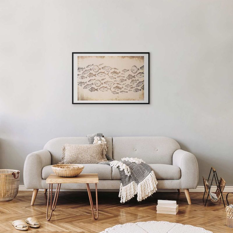 Plakat Artgeist Subtelne rybki 90x60 cm z ramą czarną 1 szt
