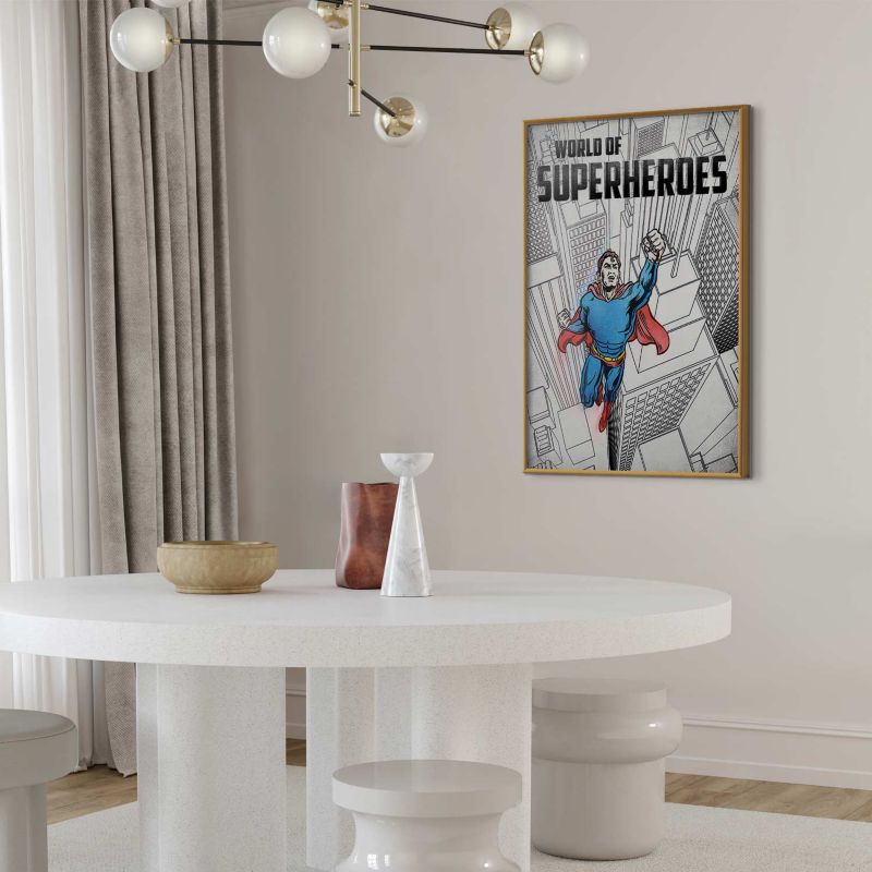 Plakat Artgeist Superheroes 40x60 cm z ramą złotą 1 szt