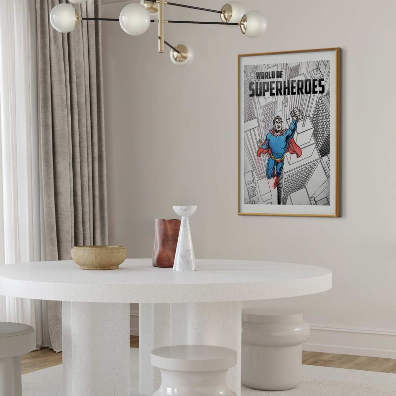 Plakat Artgeist Superheroes 60x90 cm z ramą złotą 1 szt