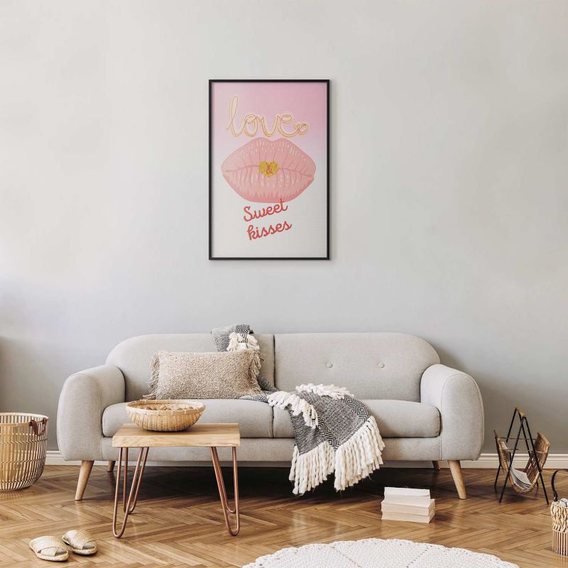 Plakat Artgeist Sweet Kisses 60x90 cm z ramą czarną 1 szt