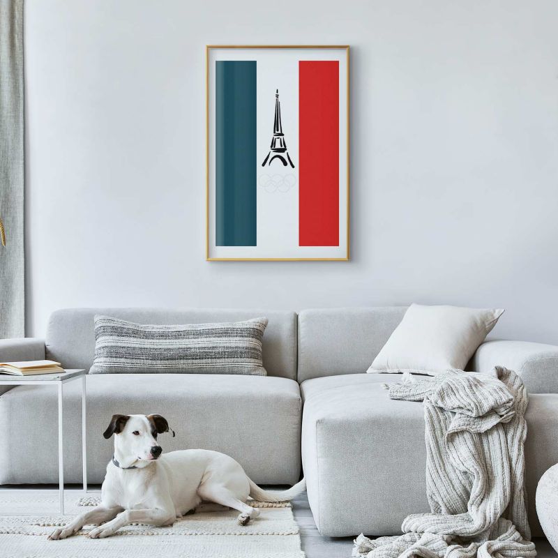 Plakat Artgeist Symbole Francji 21x30 cm z ramą złotą 1 szt