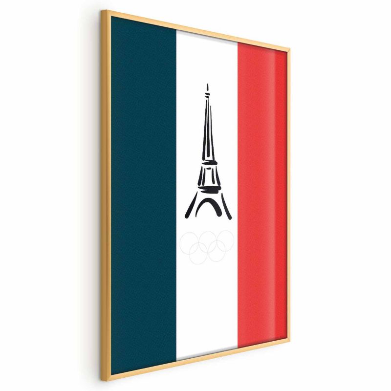 Plakat Artgeist Symbole Francji 29,7x42 cm z ramą złotą 1 szt