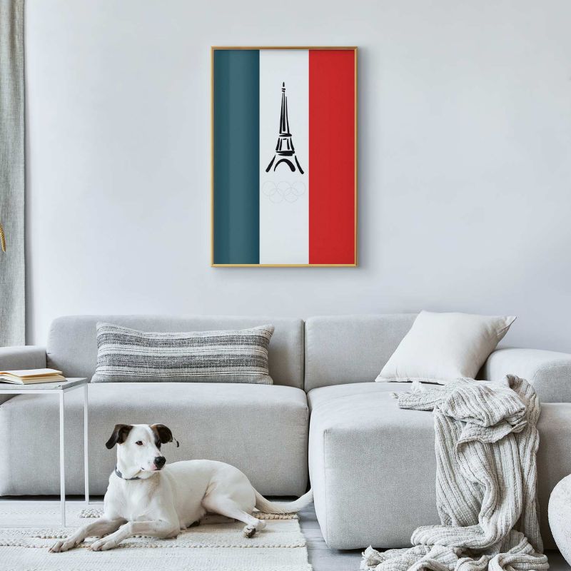 Plakat Artgeist Symbole Francji 29,7x42 cm z ramą złotą 1 szt