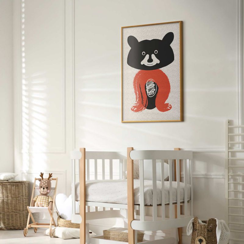 Plakat Artgeist Sympatyczny szop 21x30 cm z ramą złotą 1 szt