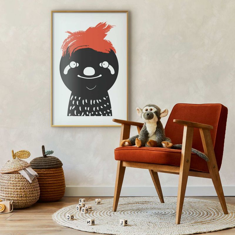 Plakat Artgeist Szalony leniwiec 21x30 cm z ramą złotą 1 szt