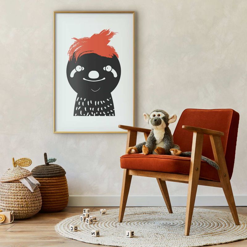 Plakat Artgeist Szalony leniwiec 21x30 cm z ramą złotą 1 szt