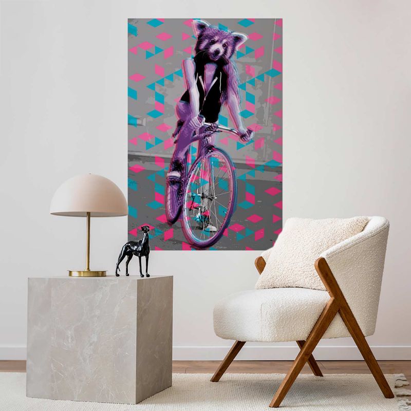 Plakat Artgeist Szop na rowerze 40x60 cm bez ramy 1 szt