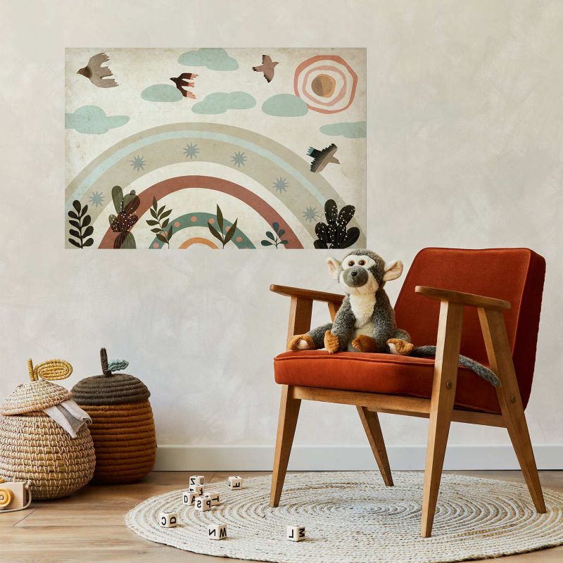 Plakat Artgeist Tęcza i ptaki 90x60 cm bez ramy 1 szt