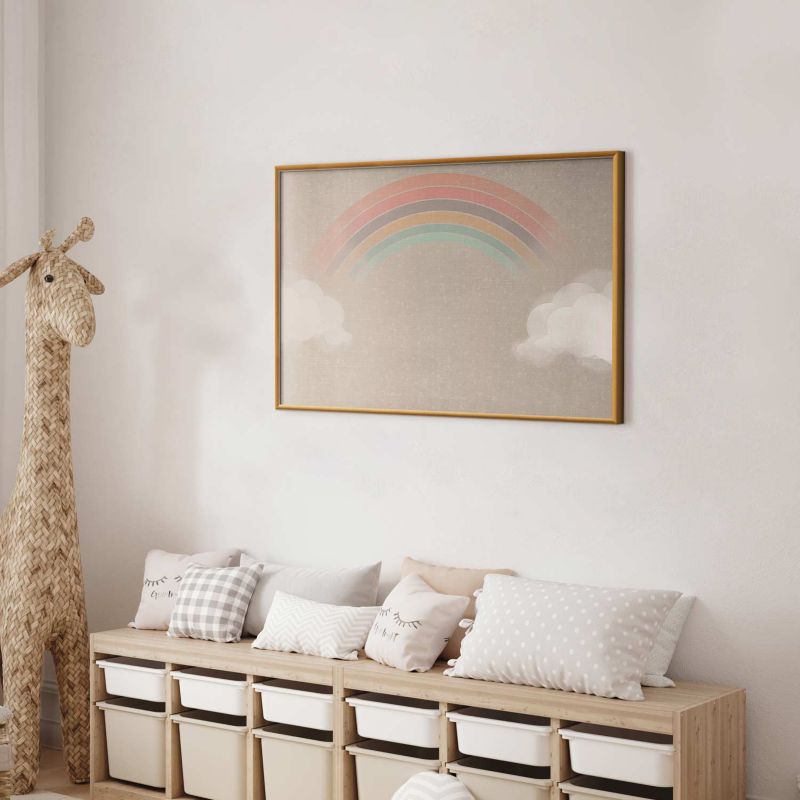 Plakat Artgeist Tęcza w deszczu 30x21 cm z ramą złotą 1 szt