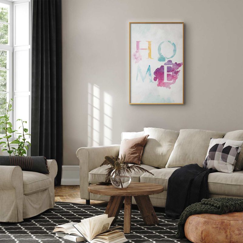 Plakat Artgeist Tęczowe home 60x90 cm z ramą złotą 1 szt