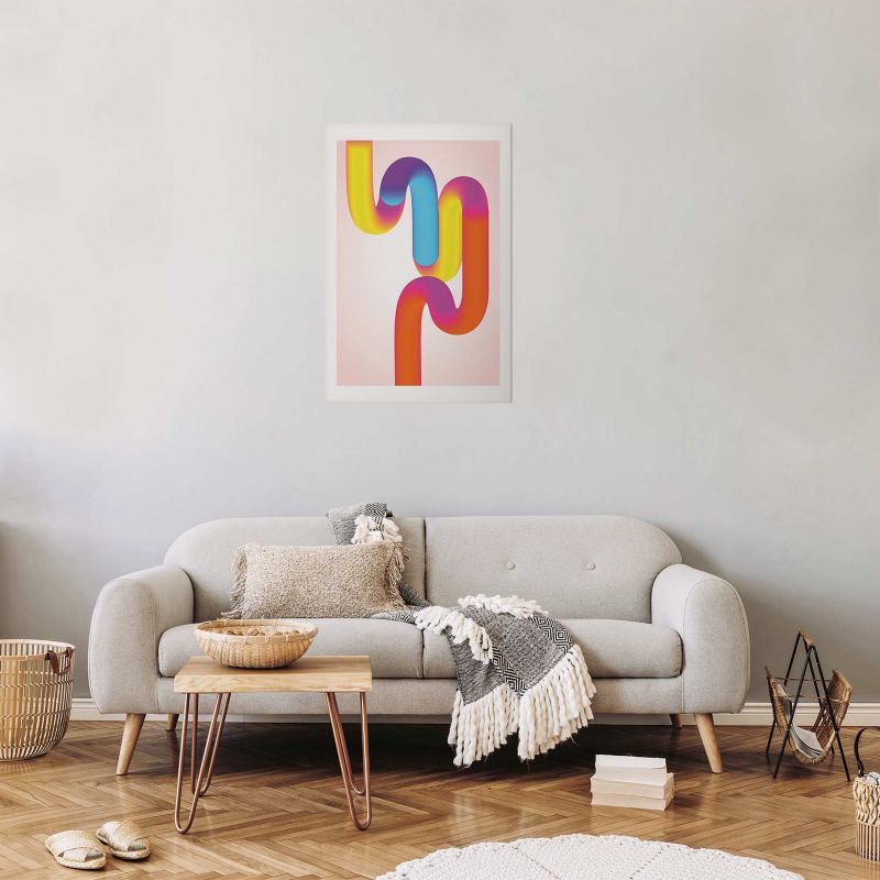 Plakat Artgeist Tęczowe Rurki 21x30 cm bez ramy 1 szt