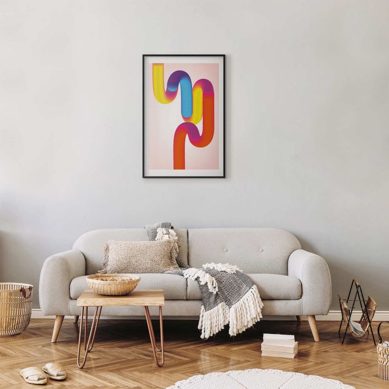 Plakat Artgeist Tęczowe Rurki 21x30 cm z ramą czarną 1 szt