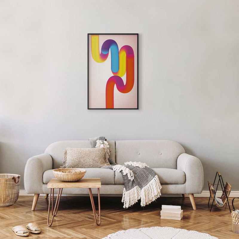 Plakat Artgeist Tęczowe Rurki 60x90 cm z ramą czarną 1 szt
