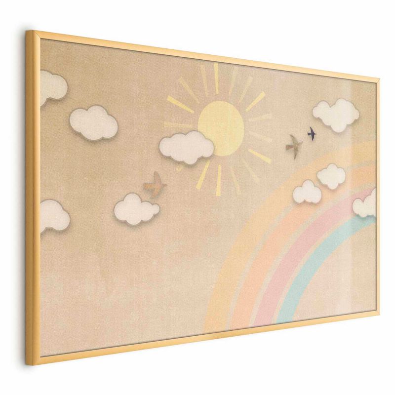 Plakat Artgeist Tęczowy dzień 42x29,7 cm z ramą złotą 1 szt