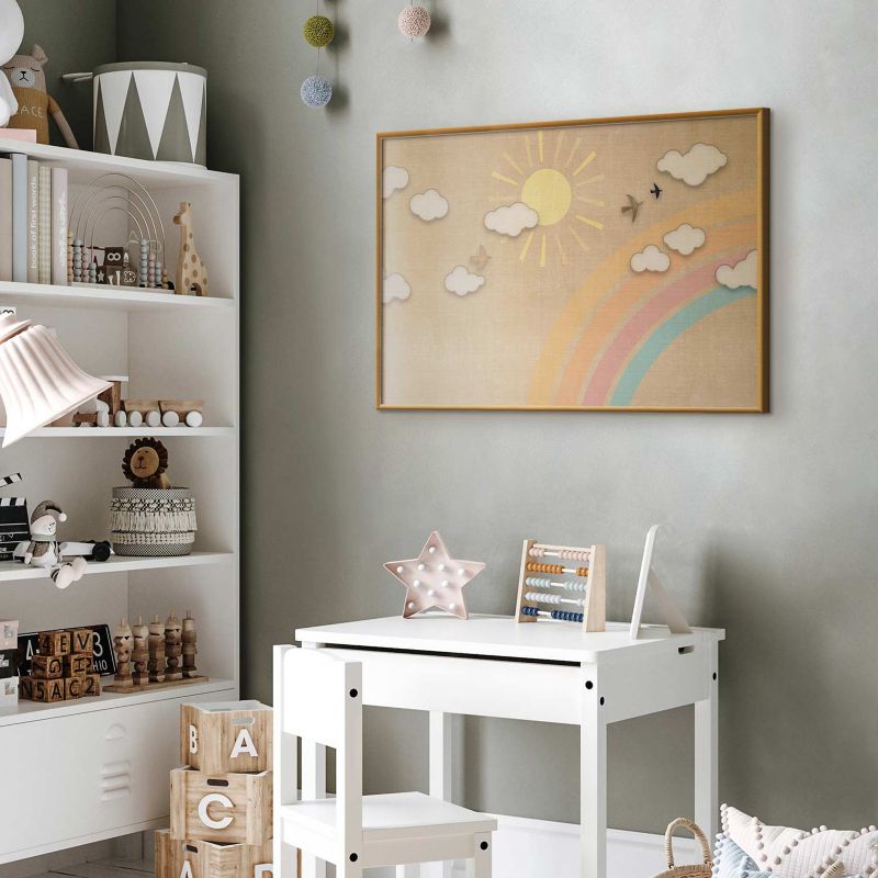 Plakat Artgeist Tęczowy dzień 42x29,7 cm z ramą złotą 1 szt