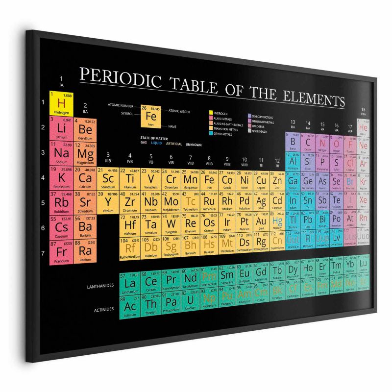 Plakat Artgeist Tablica Mendelejewa 30x21 cm z ramą czarną 1 szt