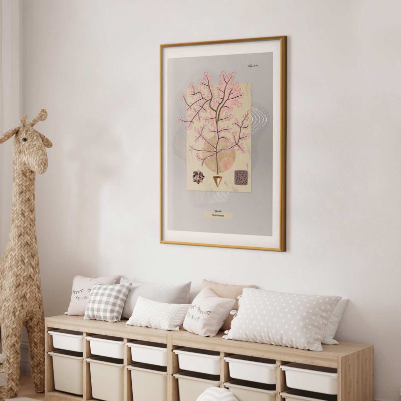 Plakat Artgeist Tajemnicze drzewko 40x60 cm z ramą złotą 1 szt