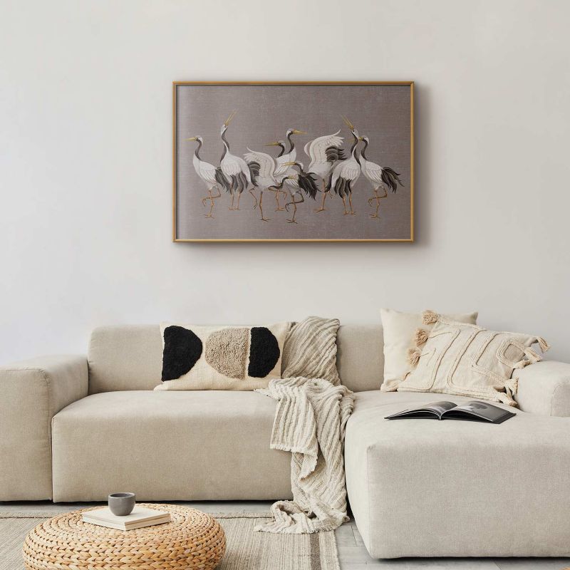 Plakat Artgeist Taniec żurawi 60x40 cm z ramą złotą 1 szt