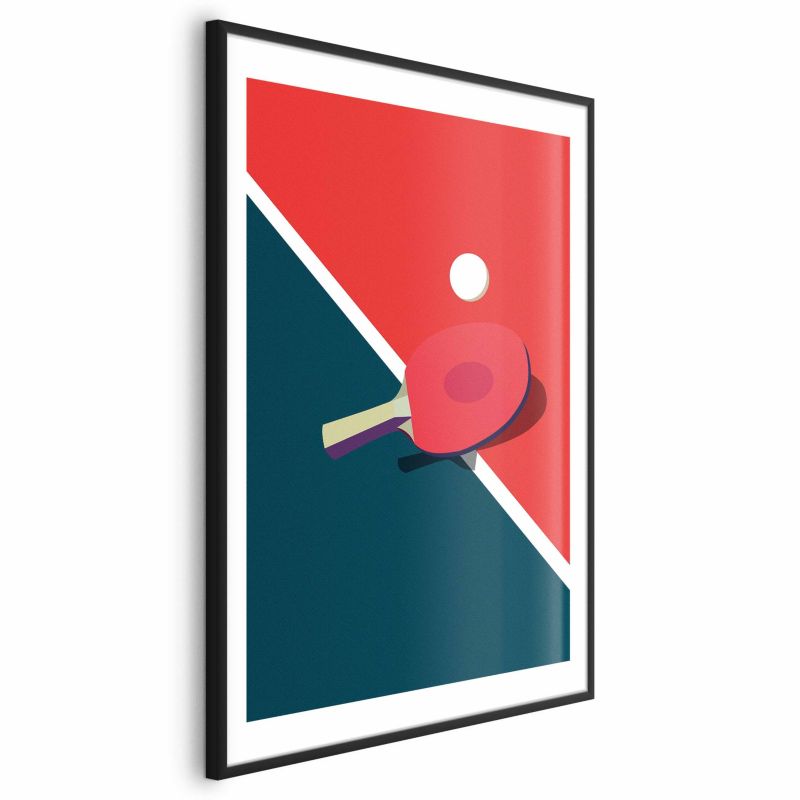 Plakat Artgeist Tenis stołowy 21x30 cm z ramą czarną 1 szt