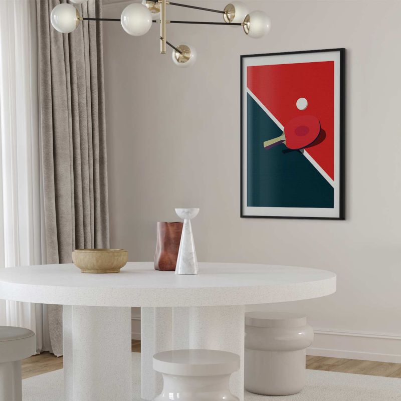 Plakat Artgeist Tenis stołowy 21x30 cm z ramą czarną 1 szt