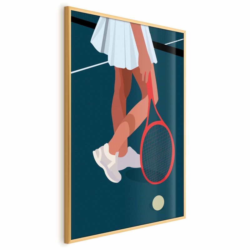 Plakat Artgeist Tenisistka 60x90 cm z ramą złotą 1 szt