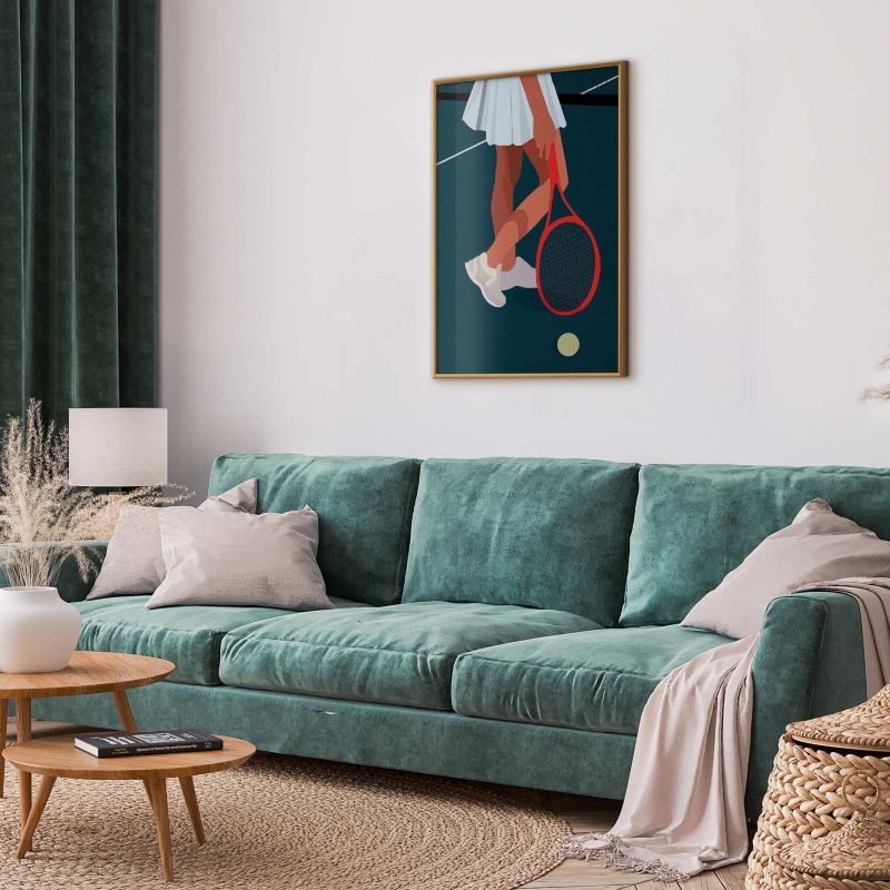 Plakat Artgeist Tenisistka 60x90 cm z ramą złotą 1 szt