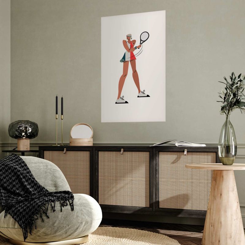 Plakat Artgeist Tenisistka z rakietą 21x30 cm bez ramy 1 szt