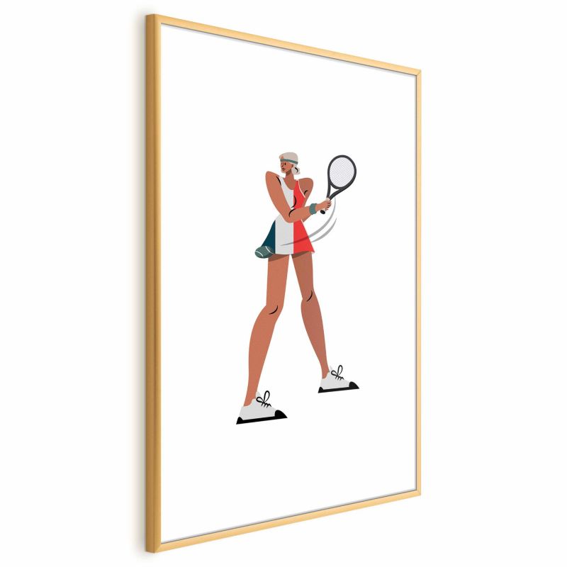 Plakat Artgeist Tenisistka z rakietą 29,7x42 cm z ramą złotą 1 szt