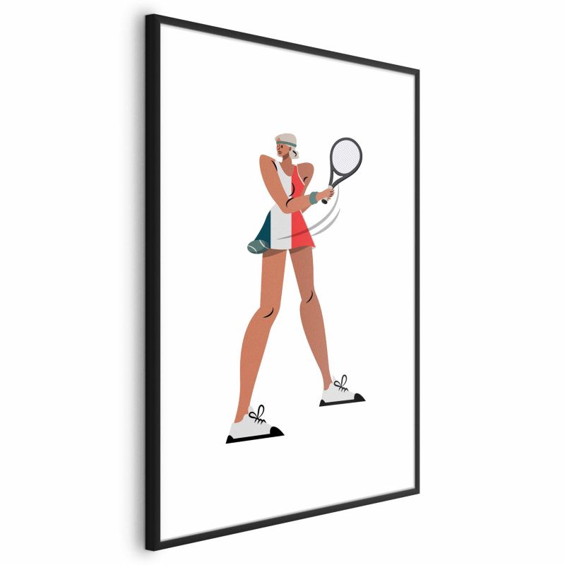 Plakat Artgeist Tenisistka z rakietą 40x60 cm z ramą czarną 1 szt
