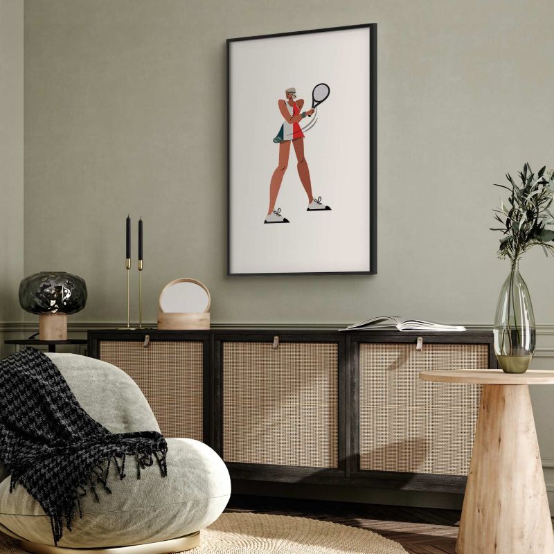 Plakat Artgeist Tenisistka z rakietą 60x90 cm z ramą czarną 1 szt
