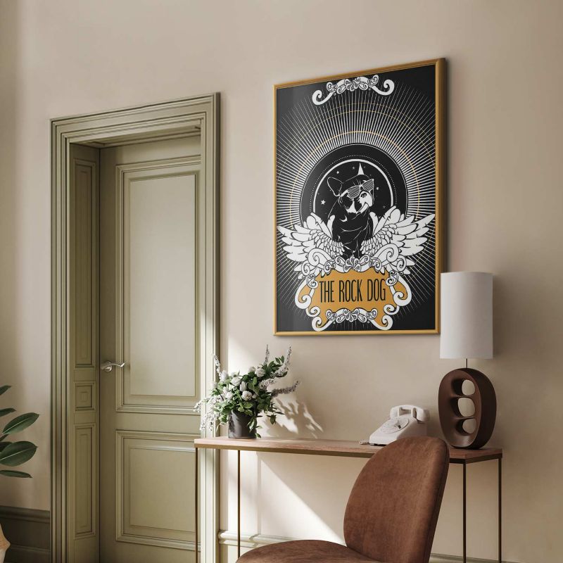 Plakat Artgeist The Rock Dog 21x30 cm z ramą złotą 1 szt