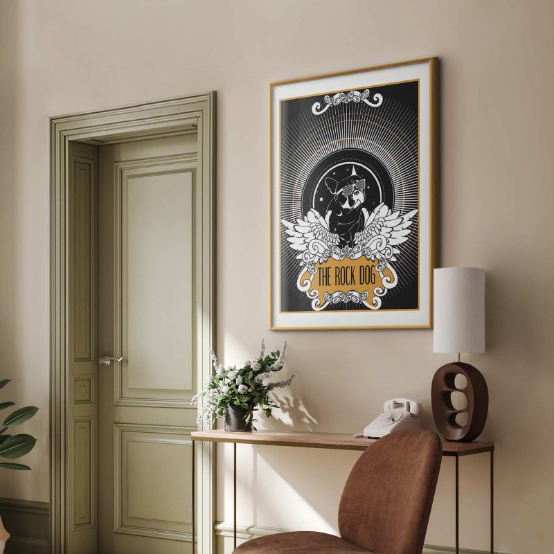 Plakat Artgeist The Rock Dog 60x90 cm z ramą złotą 1 szt