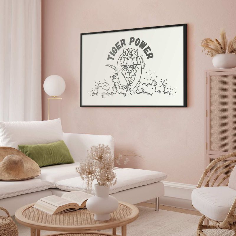 Plakat Artgeist Tiger power 30x21 cm z ramą czarną 1 szt