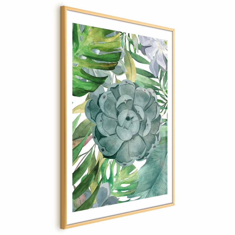 Plakat Artgeist Tropikalna flora 21x30 cm z ramą złotą 1 szt