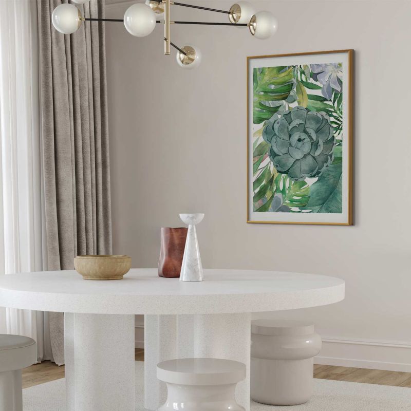 Plakat Artgeist Tropikalna flora 21x30 cm z ramą złotą 1 szt