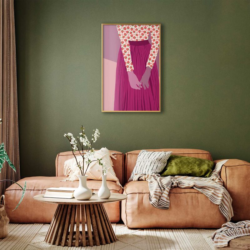 Plakat Artgeist Truskawkowa pani 40x60 cm z ramą złotą 1 szt