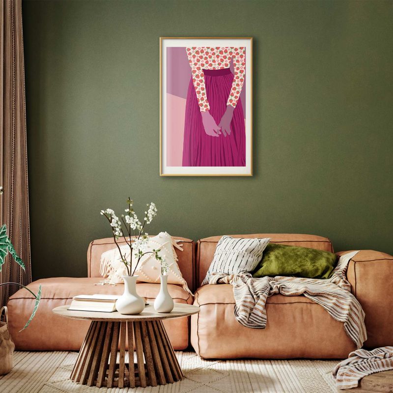 Plakat Artgeist Truskawkowa pani 60x90 cm z ramą złotą 1 szt