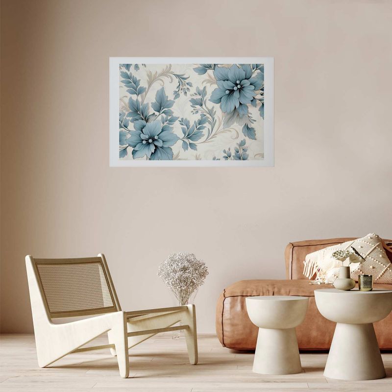 Plakat Artgeist Turkusowe retro kwiaty 30x21 cm bez ramy 1 szt