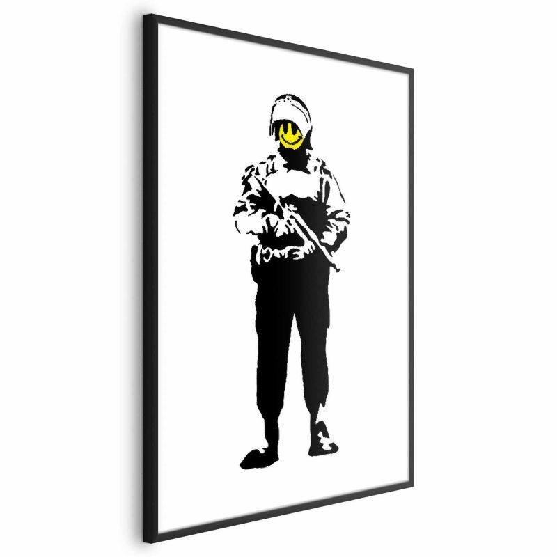 Plakat Artgeist Uśmiechnięty policjant 21x30 cm z ramą czarną 1 szt