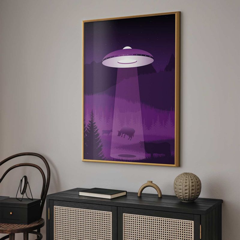 Plakat Artgeist Ufo 40x60 cm z ramą złotą 1 szt