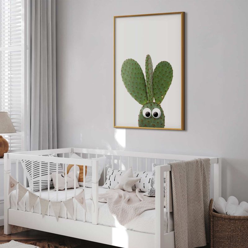 Plakat Artgeist Uszaty kaktus 29,7x42 cm z ramą złotą 1 szt