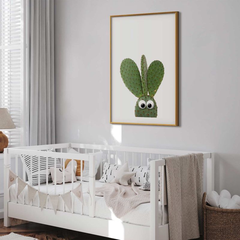 Plakat Artgeist Uszaty kaktus 60x90 cm z ramą złotą 1 szt