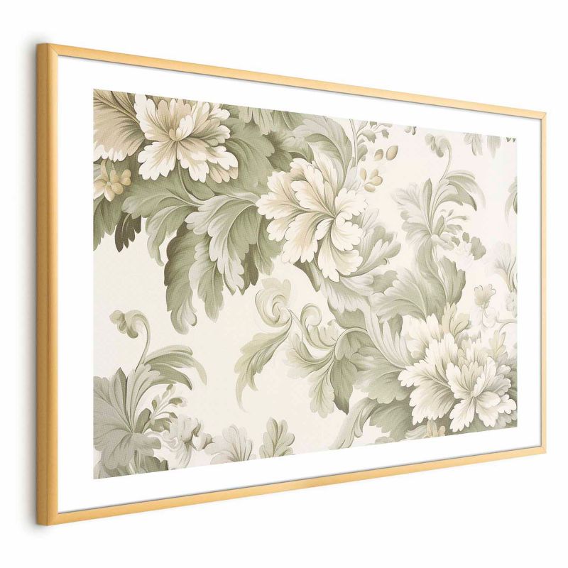 Plakat Artgeist Vintage kwiaty 90x60 cm z ramą złotą 1 szt