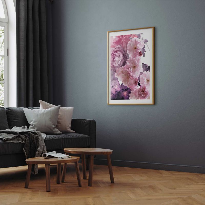 Plakat Artgeist Wachlarz kwiatów 40x60 cm z ramą złotą 1 szt
