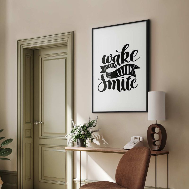 Plakat Artgeist Wake up and smile 29,7x42 cm z ramą czarną 1 szt