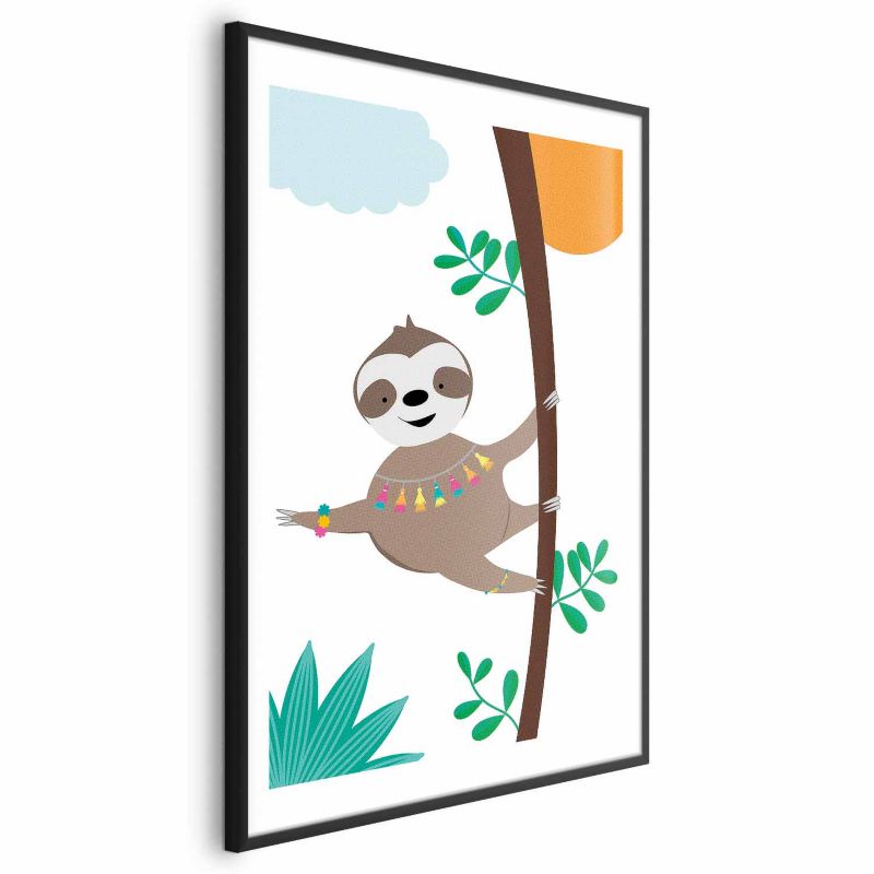 Plakat Artgeist Wesoły leniwiec 21x30 cm z ramą czarną 1 szt