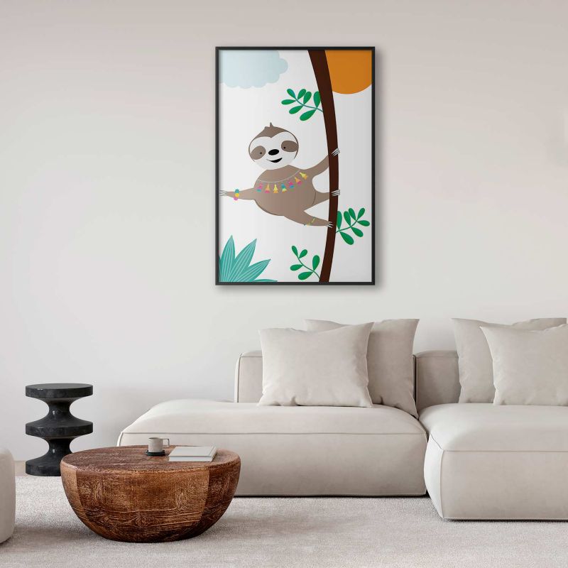 Plakat Artgeist Wesoły leniwiec 29,7x42 cm z ramą czarną 1 szt