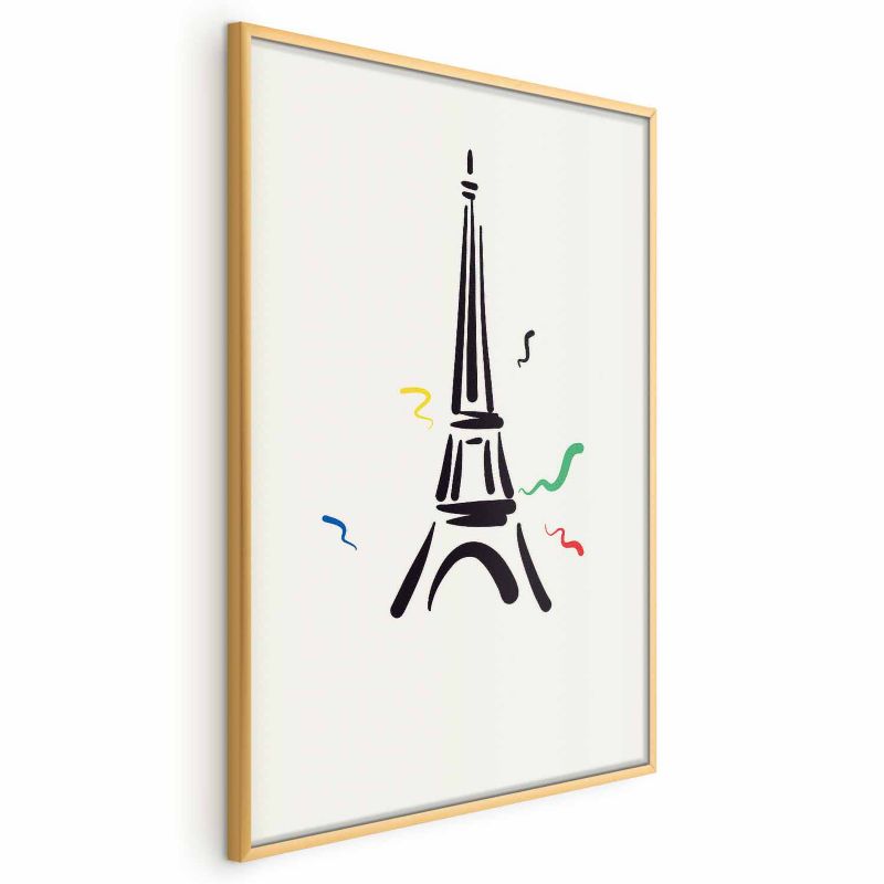 Plakat Artgeist Wieża Eiffla 21x30 cm z ramą złotą 1 szt