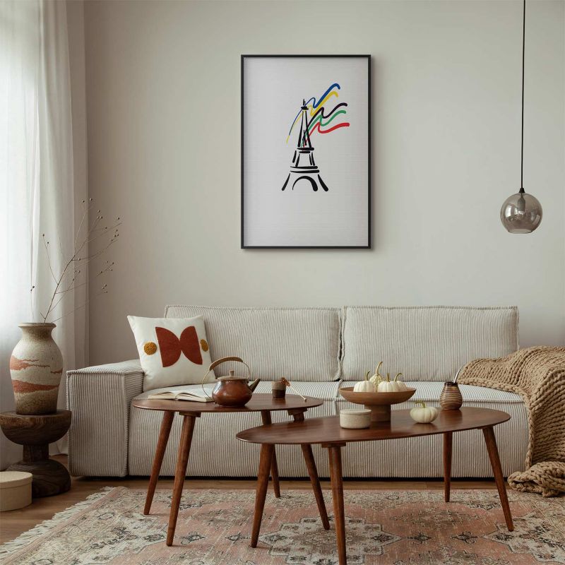 Plakat Artgeist Wieża Eiffla i kolory 21x30 cm z ramą czarną 1 szt