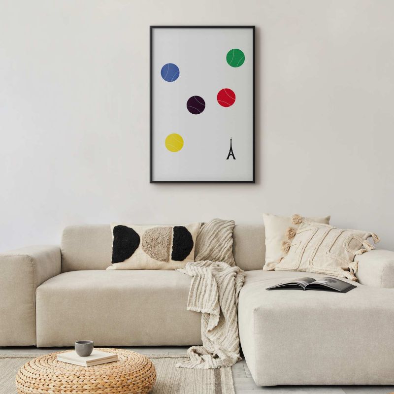 Plakat Artgeist Wieża Eiffla i tenis 21x30 cm z ramą czarną 1 szt